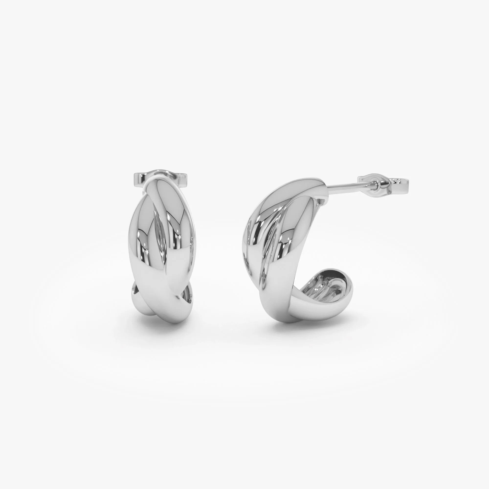 14k Gold Chunky Twisted Hoop Earrings 16mm x 6.8mm