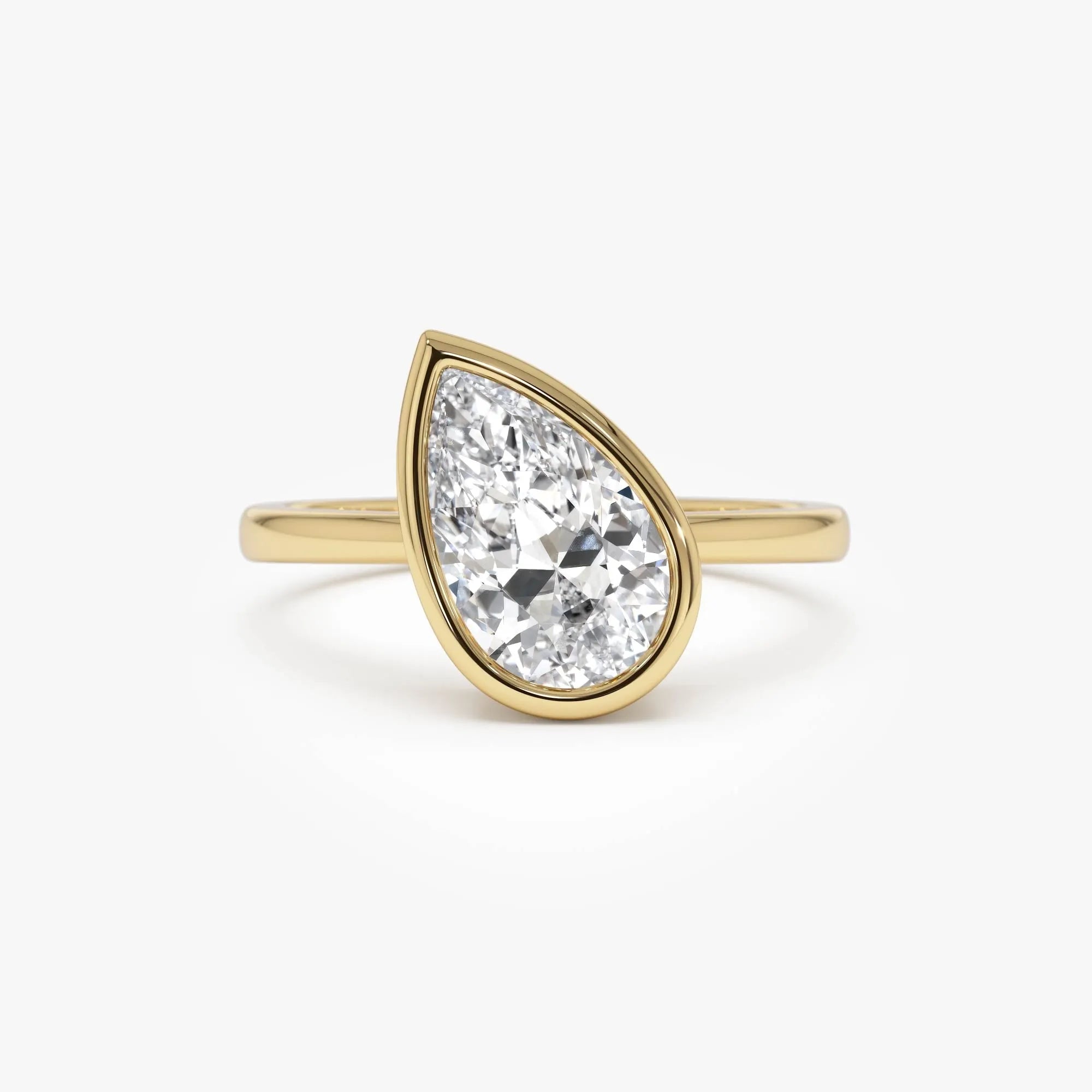 14k Gold 1.50ctw Pear Shaped Lab Grown Diamond Unique Engagement Ring Pia