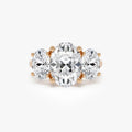 14k Gold 5.15 ctw Lab Grown Diamond Oval Three-Stone Engagement Ring