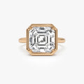 5.00 Ctw Asscher Cut Lab Grown Diamond Engagement Ring in 14K Gold