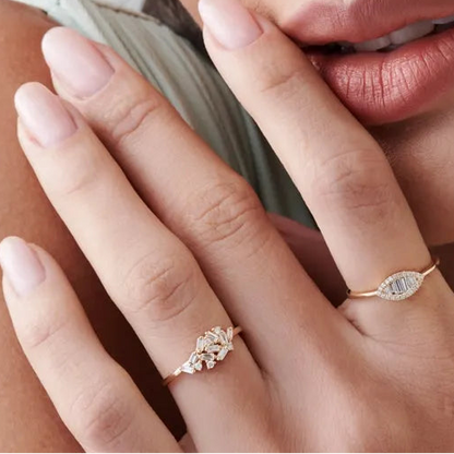 14K Gold Marquise Baguette and Round Diamond Ring 0.25 ctw