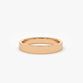 14K Solid Gold 3mm Flat Classic Minimalist Wedding Band Ring