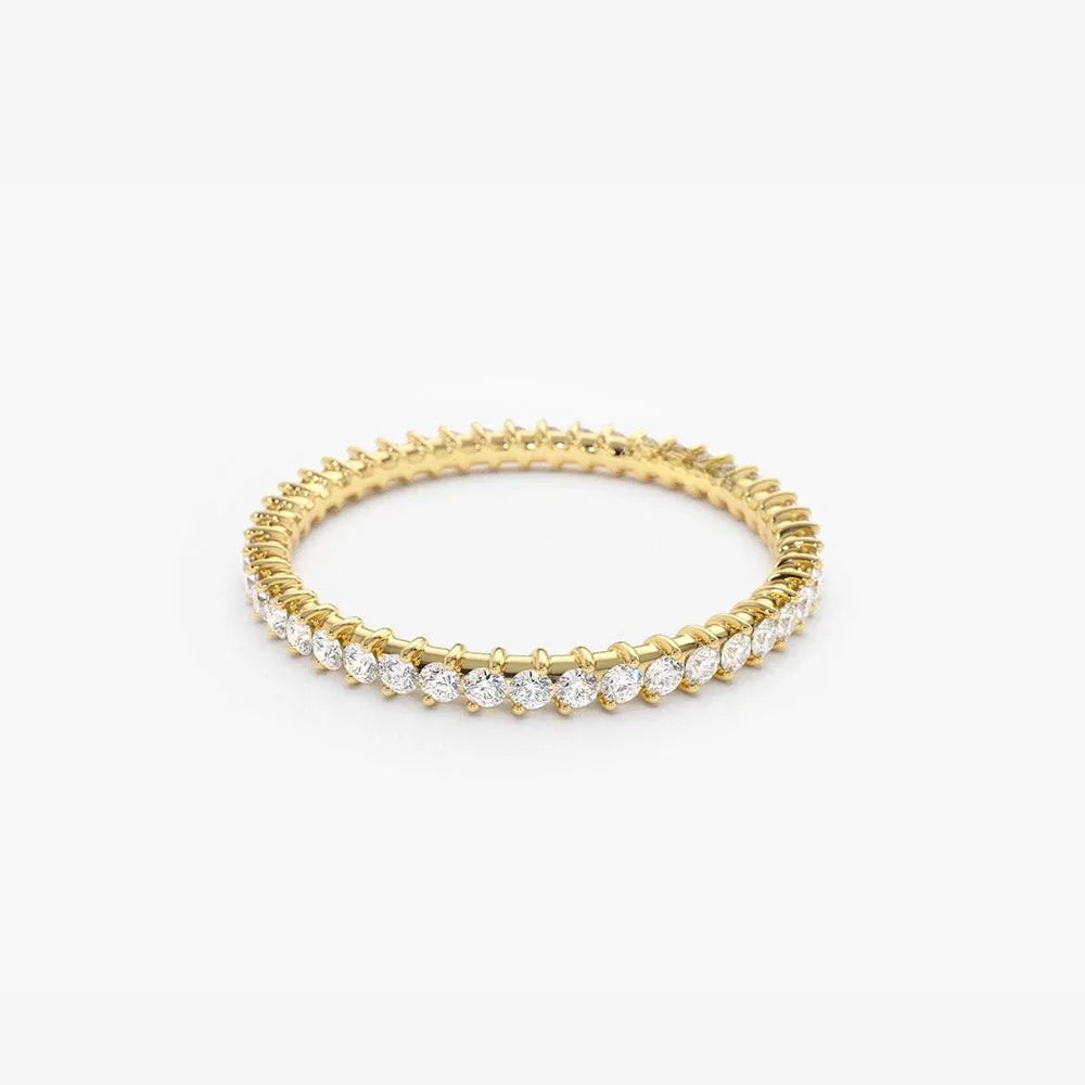 14k Gold Round Diamond Full Eternity Ring 0.75 CTW