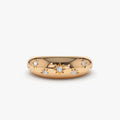 14k Gold 0.11ctw Round Diamond 6mm Dome Star Setting Ring