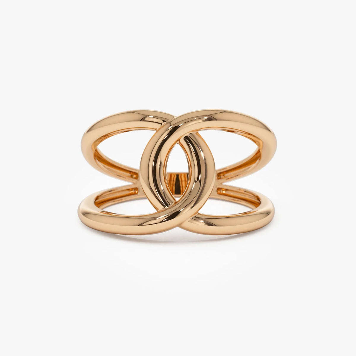 14k Solid Gold Infinity Knot Wide Statement Ring