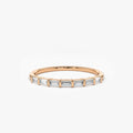 14K Gold Baguette Diamond 7 Stone Wedding Ring 0.27 CTW