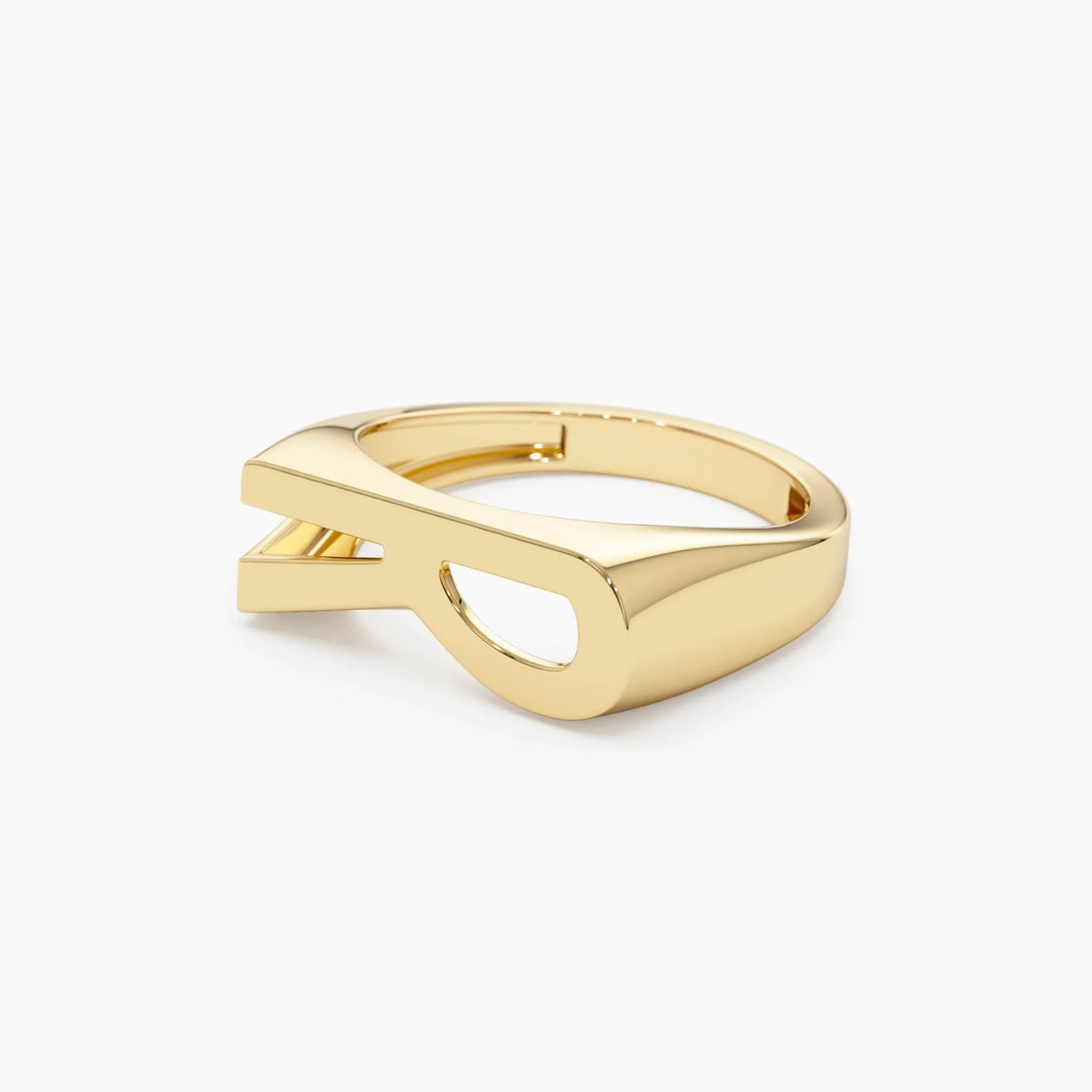 14K Gold Modern Abstract Personalized Initial Ring Custom Jewelry