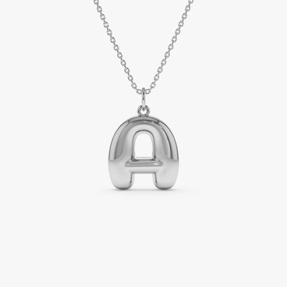 14k Solid Gold Balloon Initial Letter Pendant