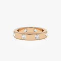 14K Solid Gold Asscher Cut Diamond 0.95 Carat Full Eternity Flush Setting Band