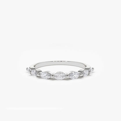 14k Gold Marquise Cut Diamond Shared Prong Band 0.56 ctw