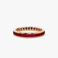 14k Gold Ruby Princess Cut Full Eternity Ring Channel Setting 1.85 ctw