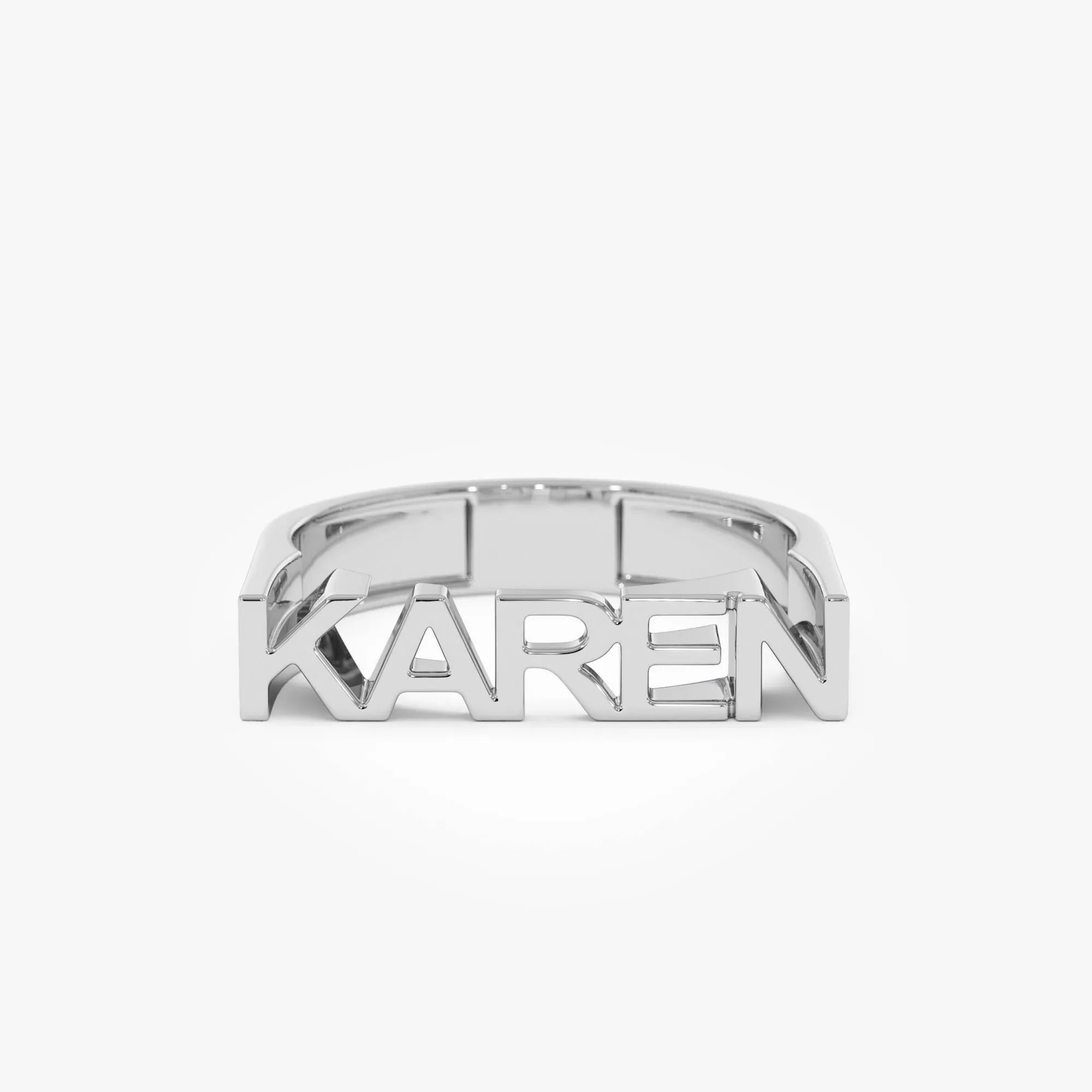 14K Gold Personalized Bold Nameplate Ring Custom Jewelry