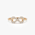 14k Gold 0.20 ctw Round Diamond Infinity Symbol Ring