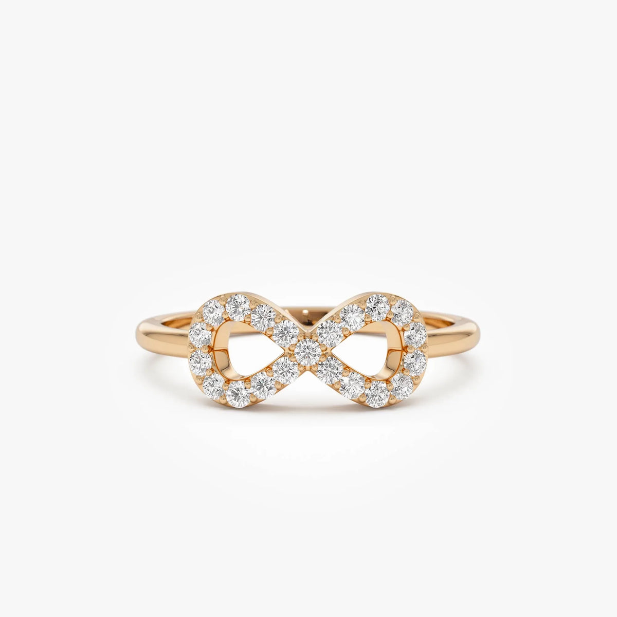14k Gold 0.20 ctw Round Diamond Infinity Symbol Ring
