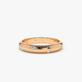 14k Gold 0.13ctw Round Diamond 3mm Dome Burnish Setting Women's Wedding Ring