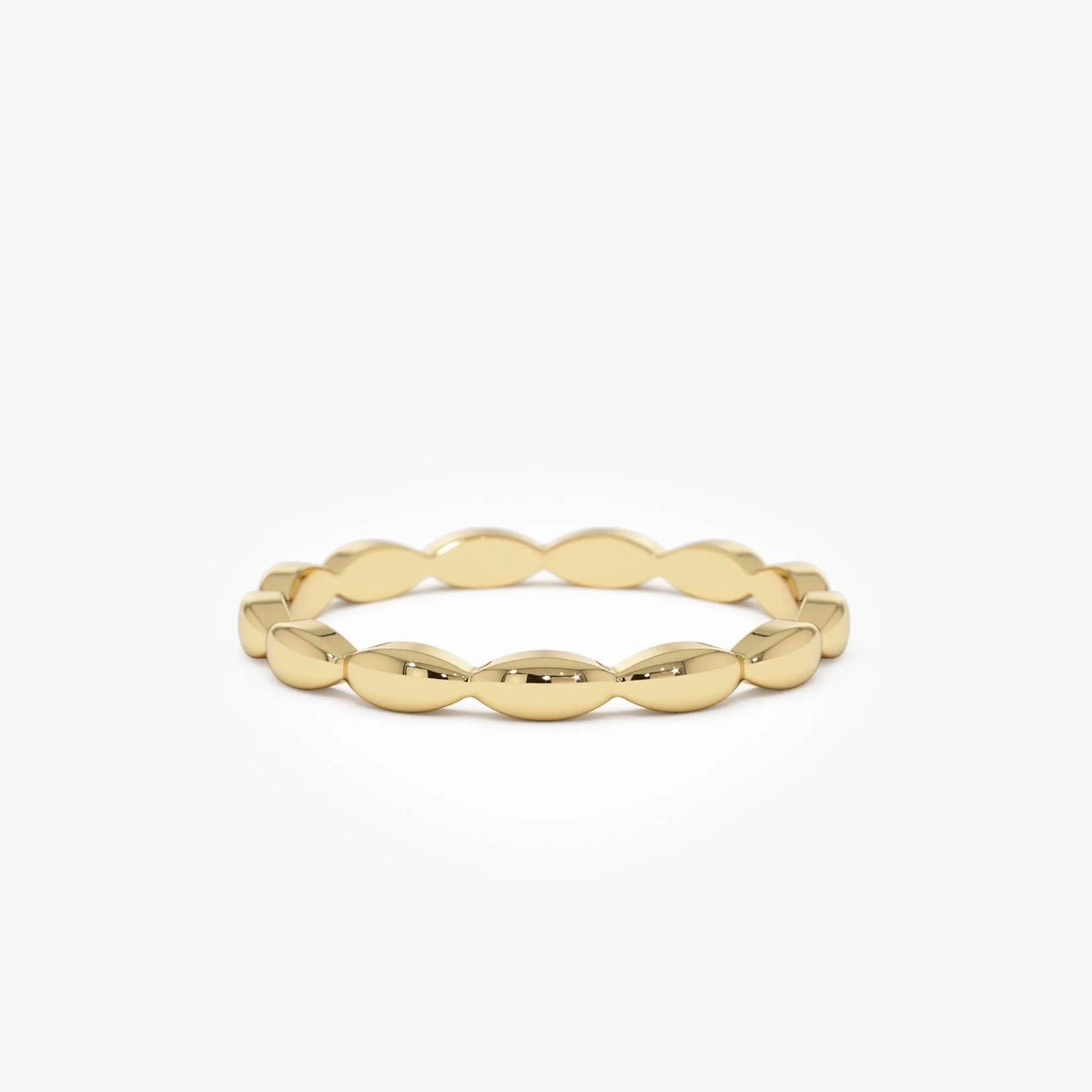 14k Gold Marquise Shape Ring 1.85mm Wide Minimalist Band