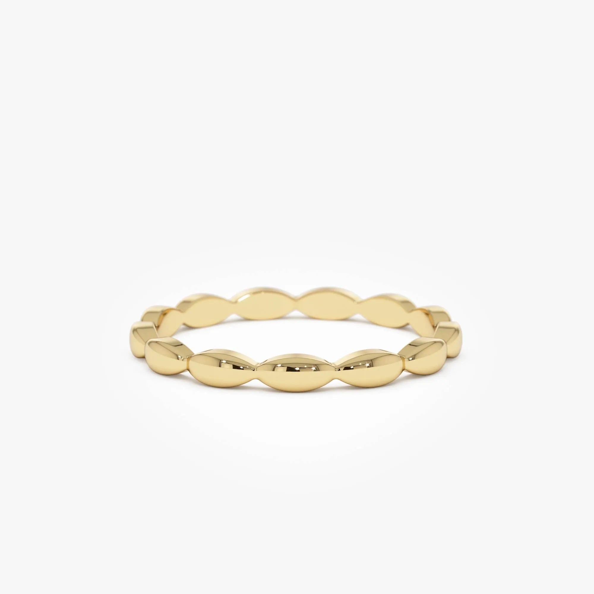14k Gold Marquise Shape Ring 1.85mm Wide Minimalist Band