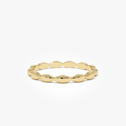 14k Gold Marquise Shape Ring 1.85mm Wide Minimalist Band