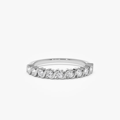 14K Gold Round Diamond Womens Wedding Ring 0.27 ctw Prong Set