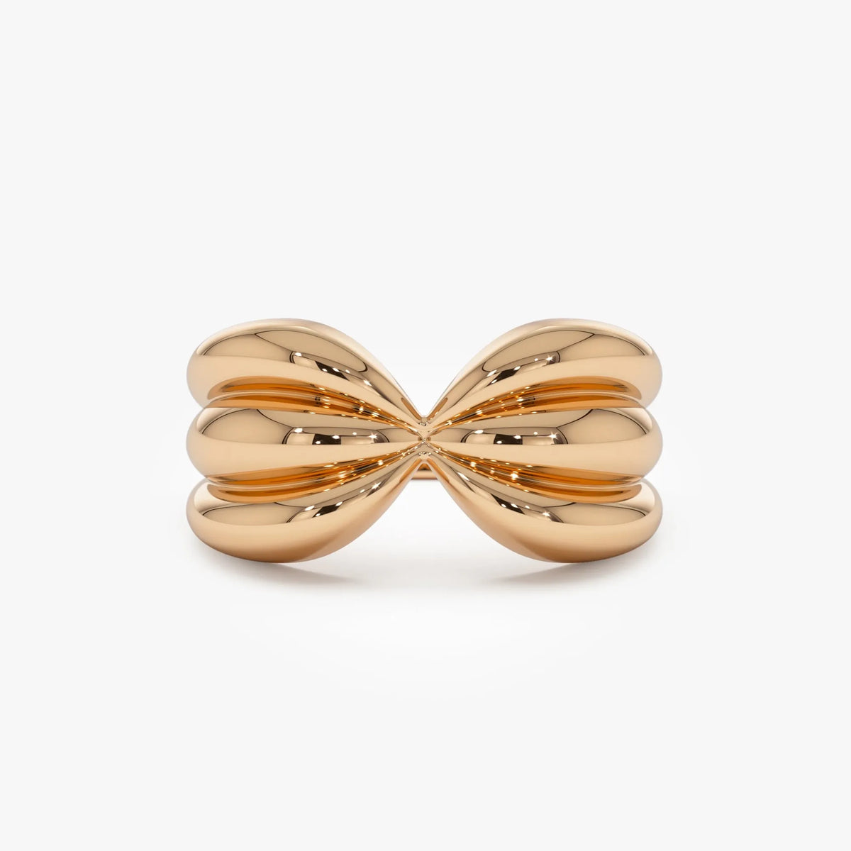 14k Solid Gold Bold Sculpted Dome Ring