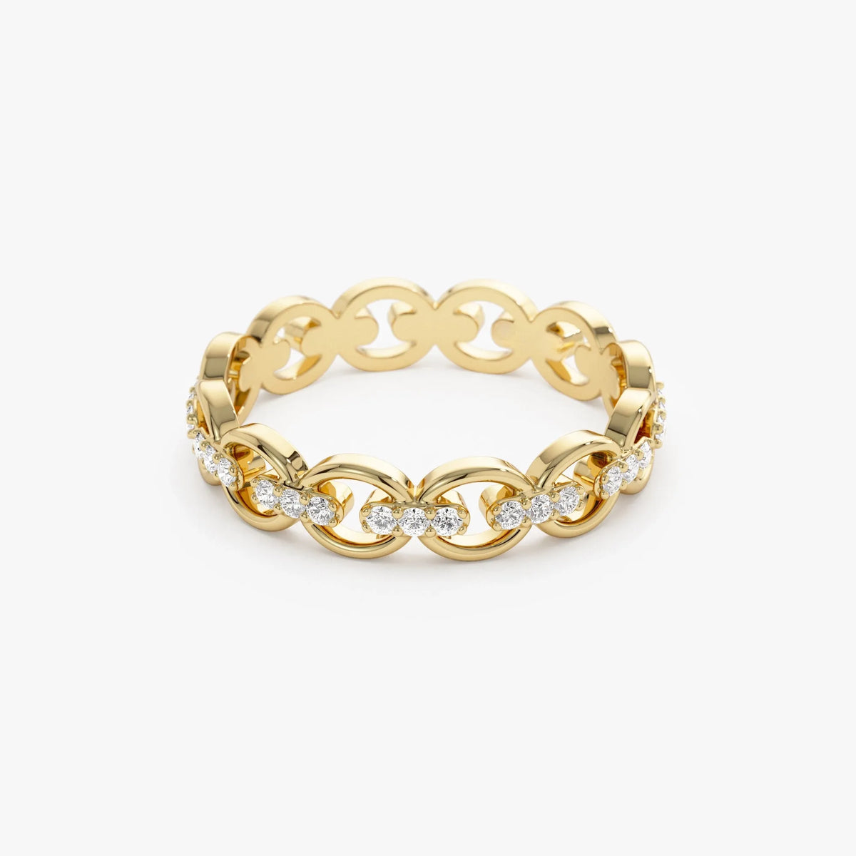 14k Gold Round Diamond 0.35 ctw Full Eternity Link Ring