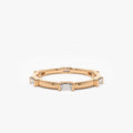 14k Gold Baguette Diamond Channel Set Stackable Eternity Ring 0.30ctw