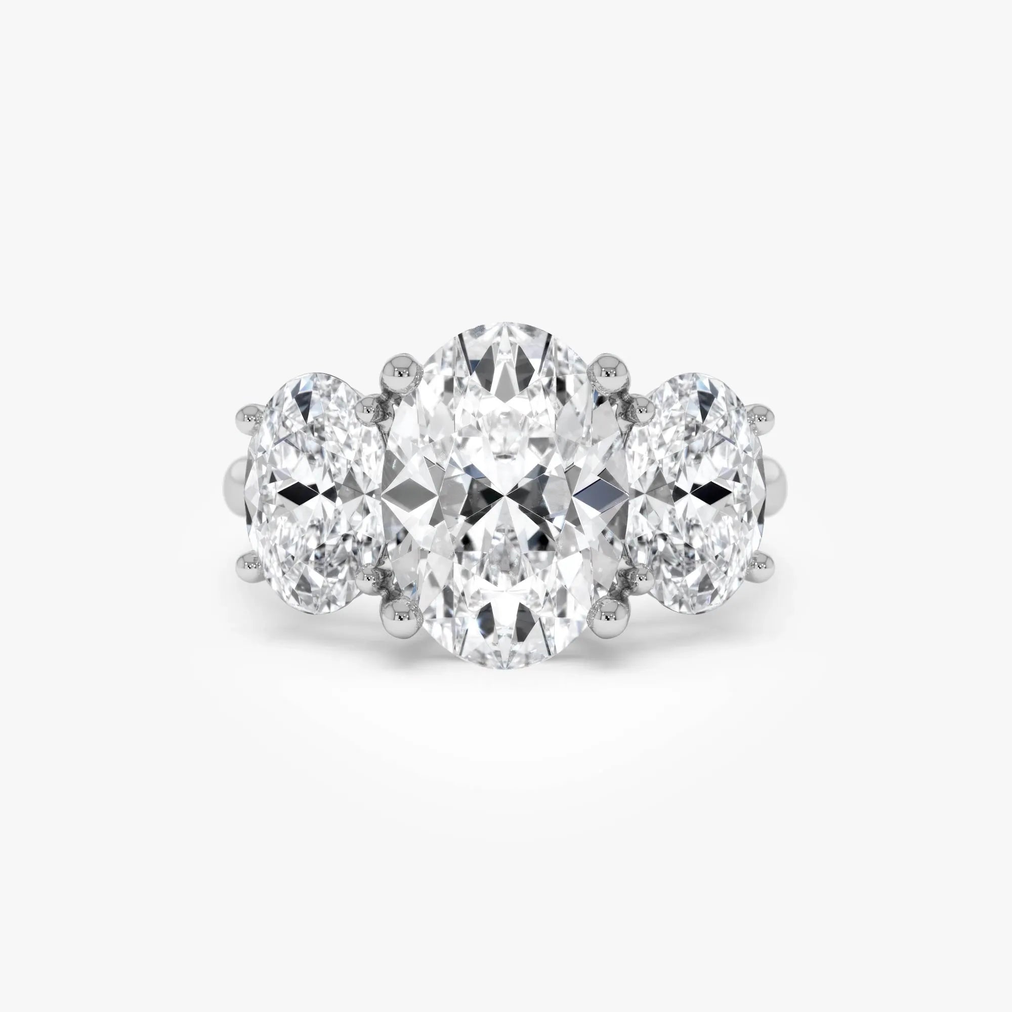 14k Gold 5.15 ctw Lab Grown Diamond Oval Three-Stone Engagement Ring