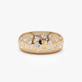 14k Solid Gold Round Diamond 0.63 Carat Flush Setting Cluster Dome Ring