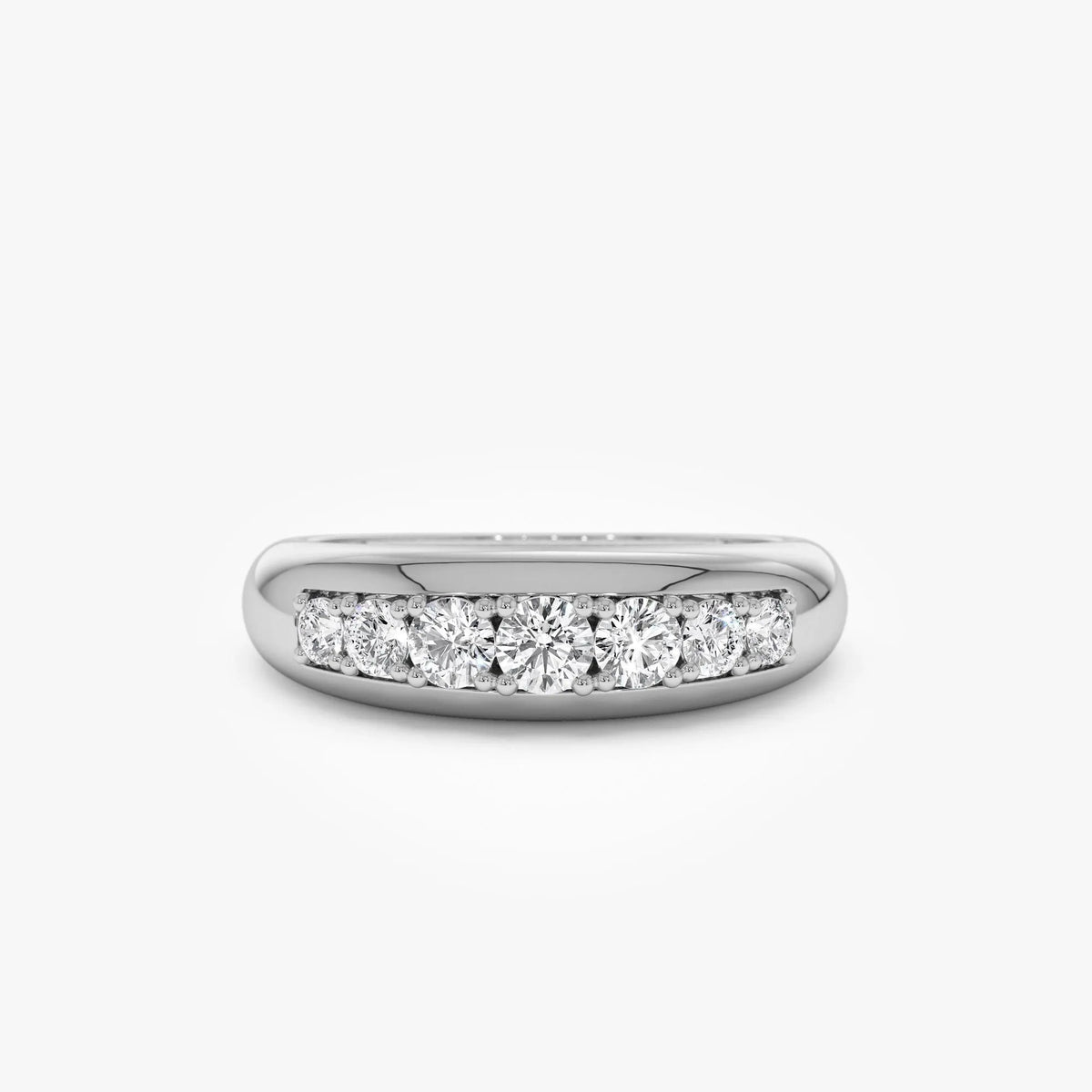 14k Solid Gold Round Diamond 0.45 Carat Dome Ring
