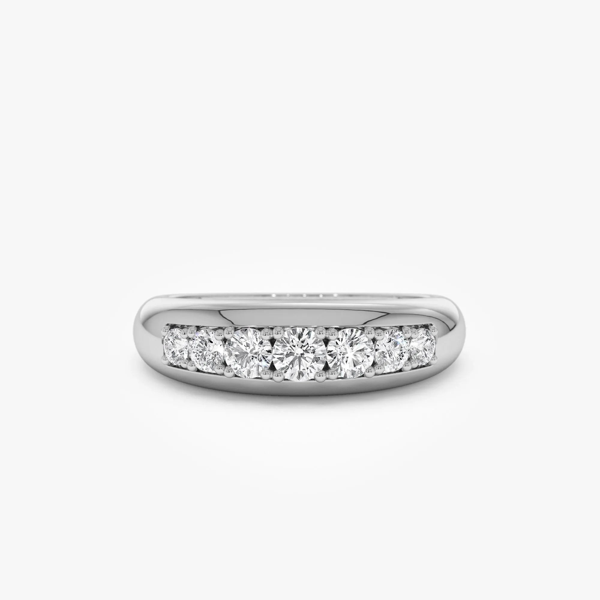 14k Solid Gold Round Diamond 0.45 Carat Dome Ring