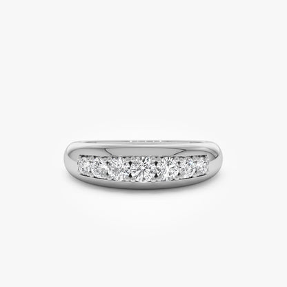 14k Solid Gold Round Diamond 0.45 Carat Dome Ring