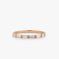 14k Solid Gold Baguette Cut Diamond Micro Prong Wedding Band 0.32 ctw