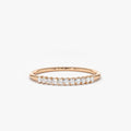 14K Gold Round Diamond 11 Stone 0.15 CTW Prong Set Wedding Band