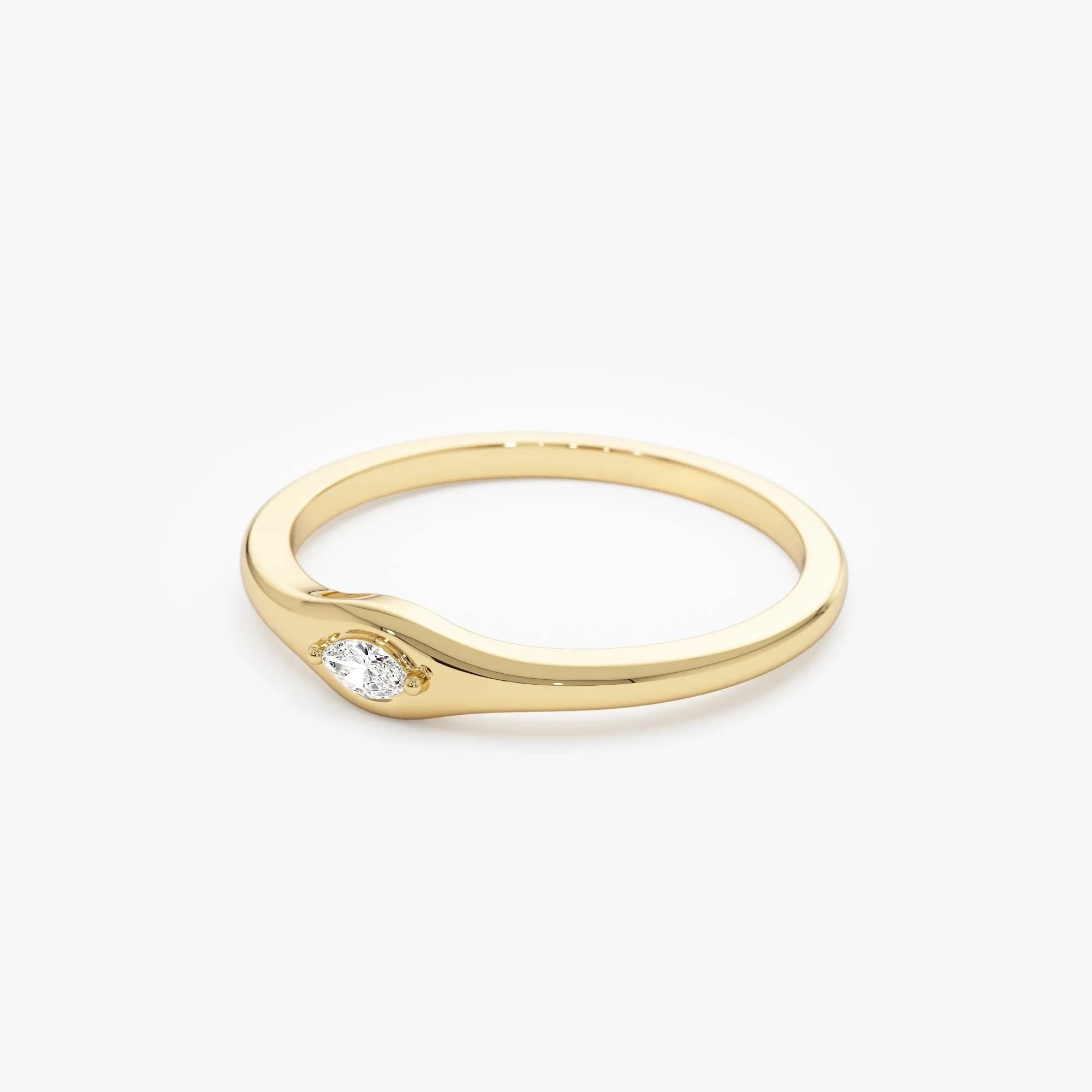 14k Gold Marquise Diamond Stacking Ring 0.08 ctw