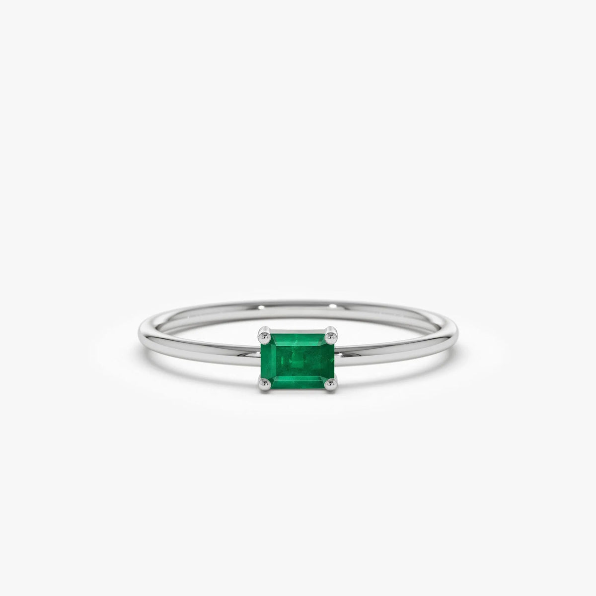 14K Solid Gold Octagon Emerald Ring 0.25 CTW Handcrafted Custom Jewelry