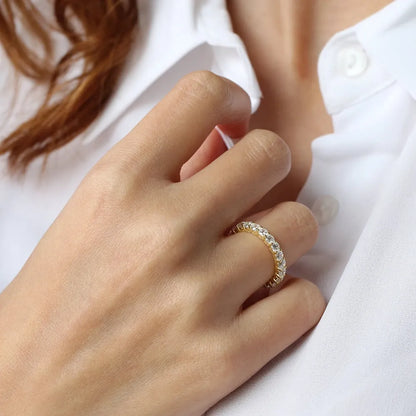 14k Gold Round Diamond Full Eternity Ring Basket Setting 2.25ctw