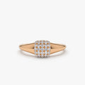 14k Gold Round Diamond Micro Pave Pinky Ring 0.31 CTW