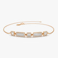 14K Solid Gold 0.45 CTW Baguette and Round Diamond Bracelet
