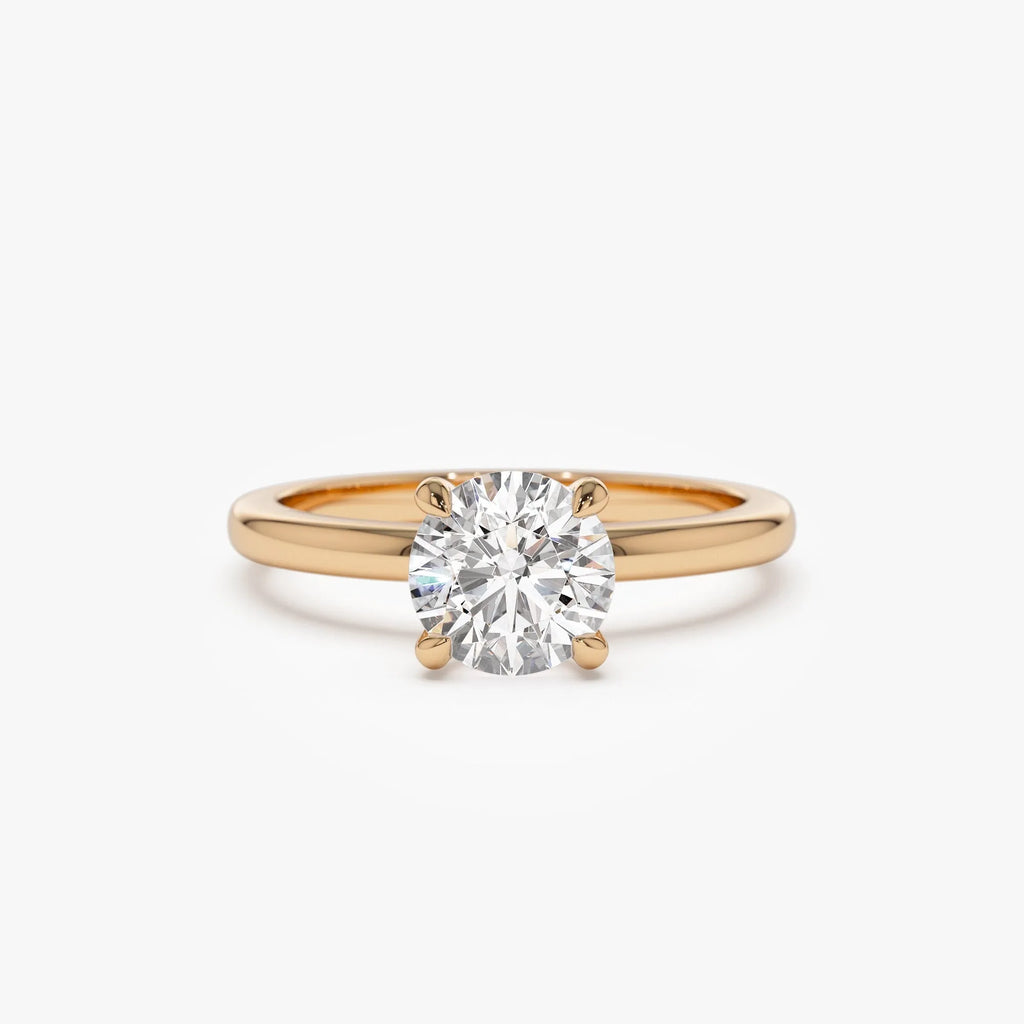 14k Gold Lab Grown Diamond Round Engagement Ring Valerie Four Prong Setting 0.75 to 1.50 ctw