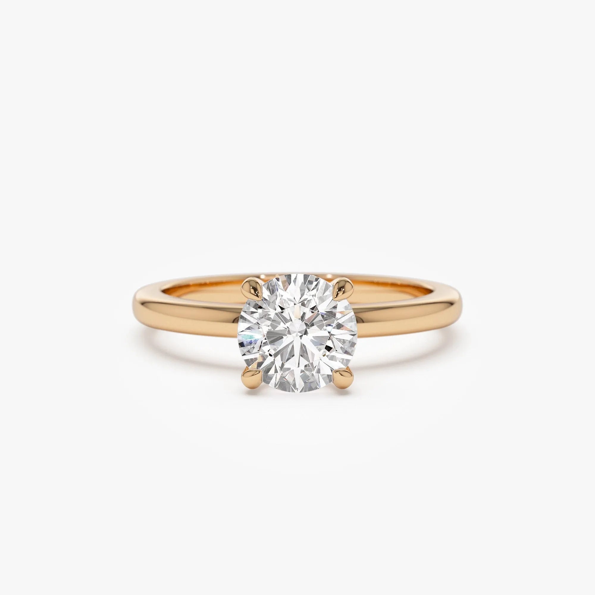 14k Gold Lab Grown Diamond Round Engagement Ring Valerie Four Prong Setting 0.75 to 1.50 ctw