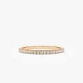 14K Gold Round Diamond Full Eternity Micro Pave Ring
