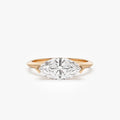 14k Solid Gold 1.5 Carat Marquise Lab Grown Diamond East-West V Prong Engagement Ring Vanna