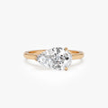 14k Gold 1 Carat Pear Lab Grown Diamond East-West Set Ring Daria