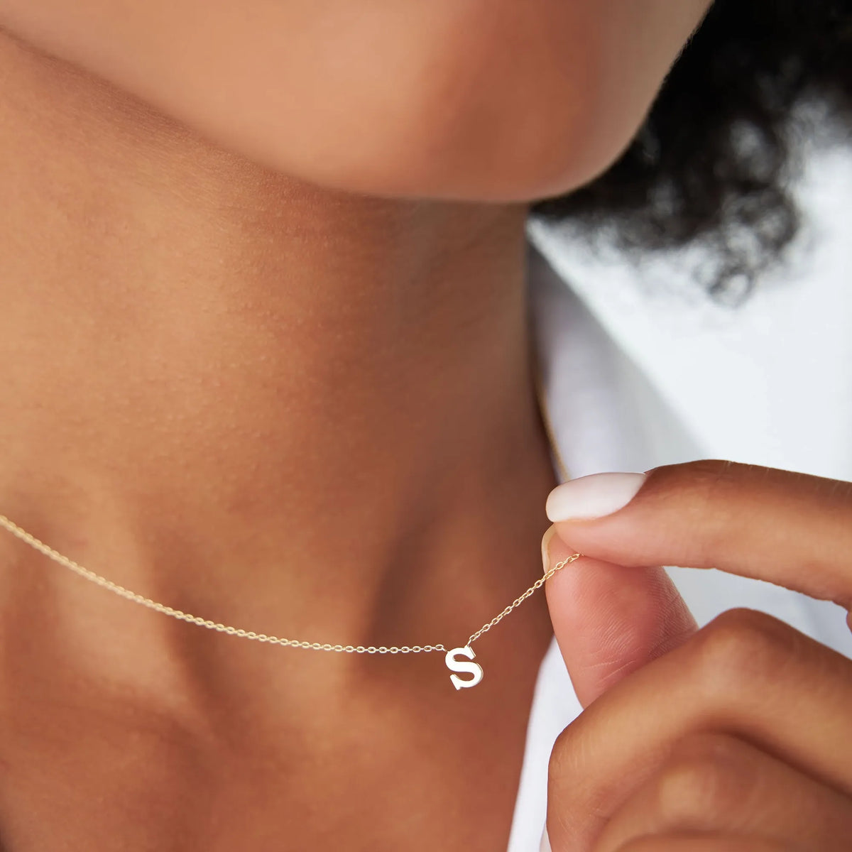 14k Solid Gold Personalized Initial Letter Pendant Necklace