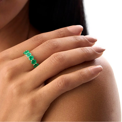14K Solid Gold Oval Emerald Basket Setting Ring 2.22 CTW Handcrafted Custom Jewelry