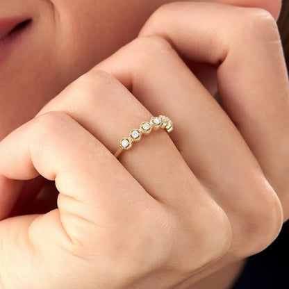 14k Gold Vintage Style Diamond Band Ring 0.17 ctw