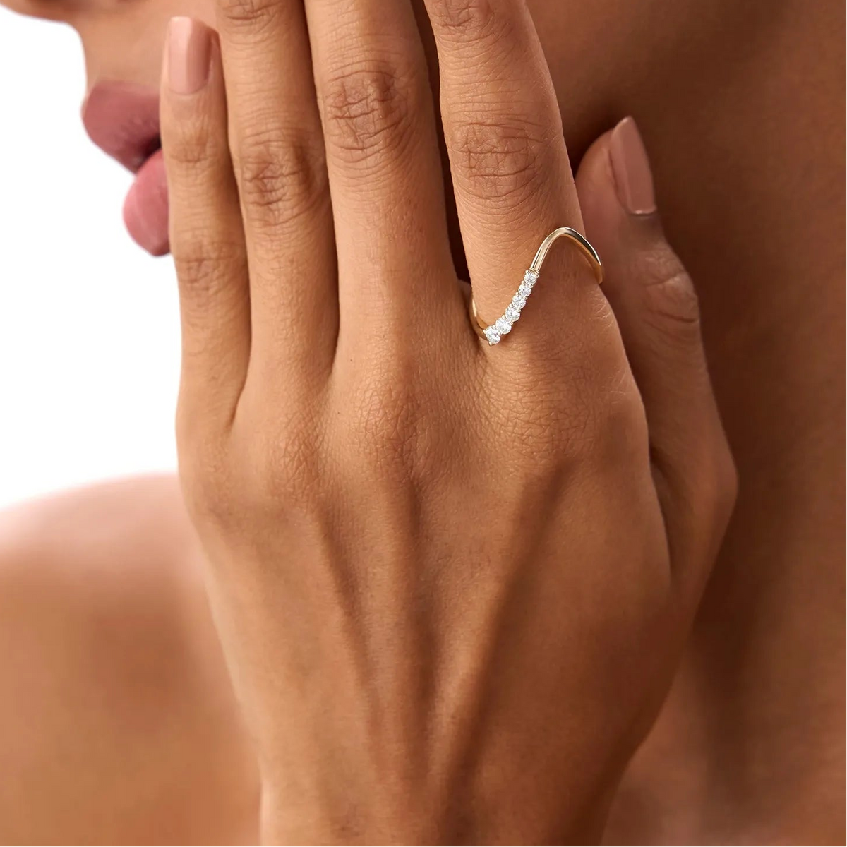 14k Gold Diamond Round Cut Open Twist Ring 0.30 ctw