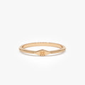 14k Gold Diamond Shape Initial Ring Graduated Band