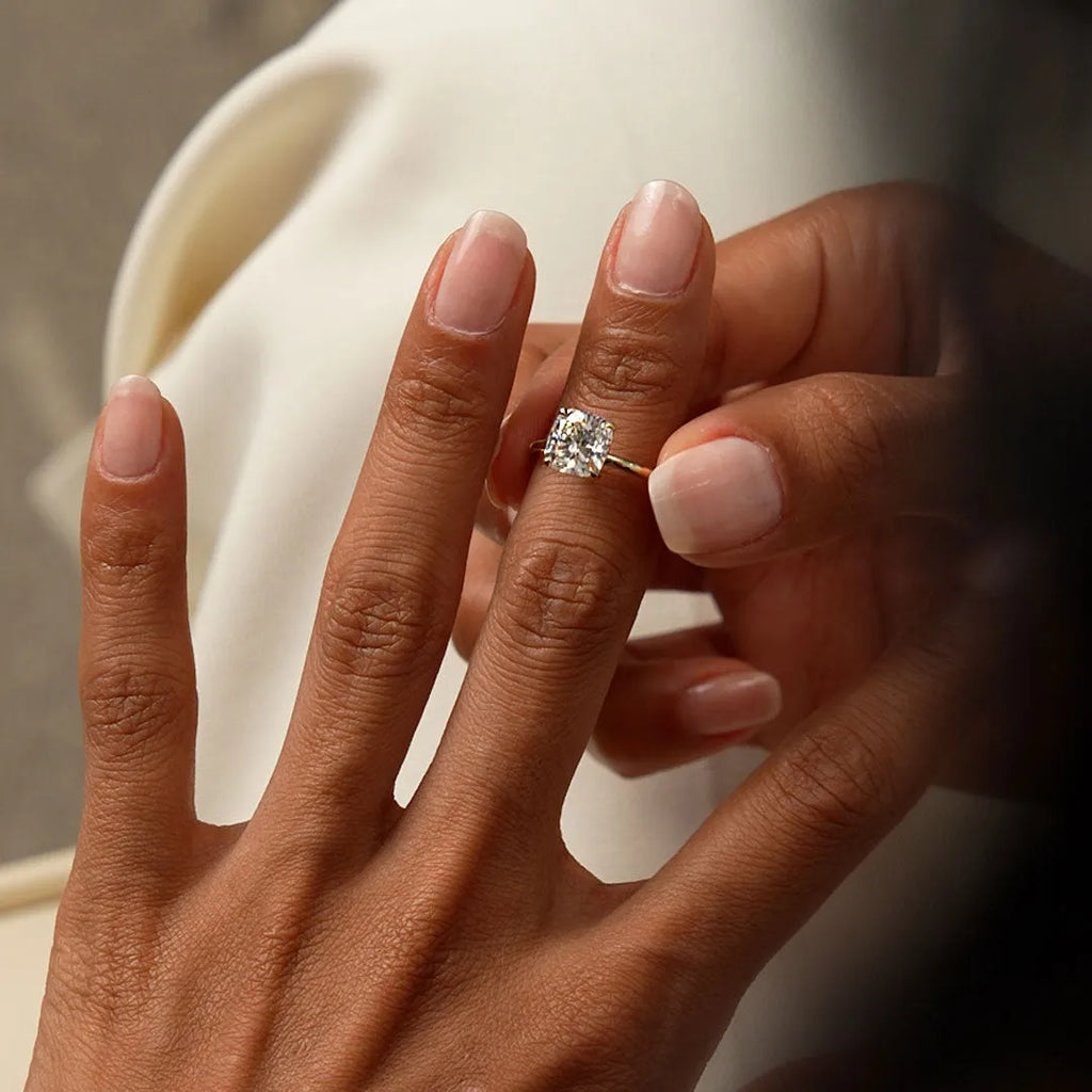 2.00 Ctw 14k Cushion Cut Lab Grown Diamond Engagement Ring - Evianne