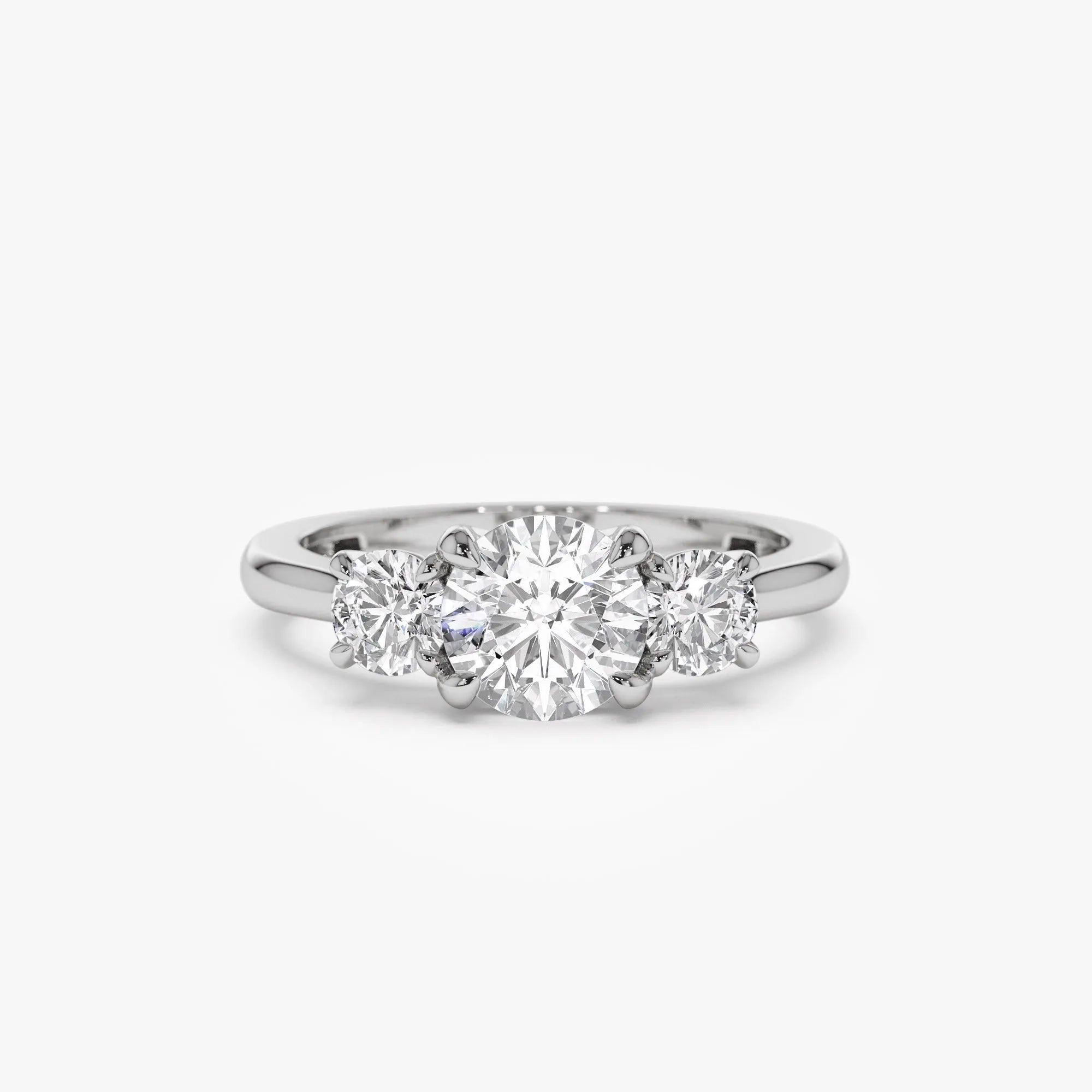 14k Gold 1.50 ctw Round Lab Grown Diamond Three Stone Engagement Ring